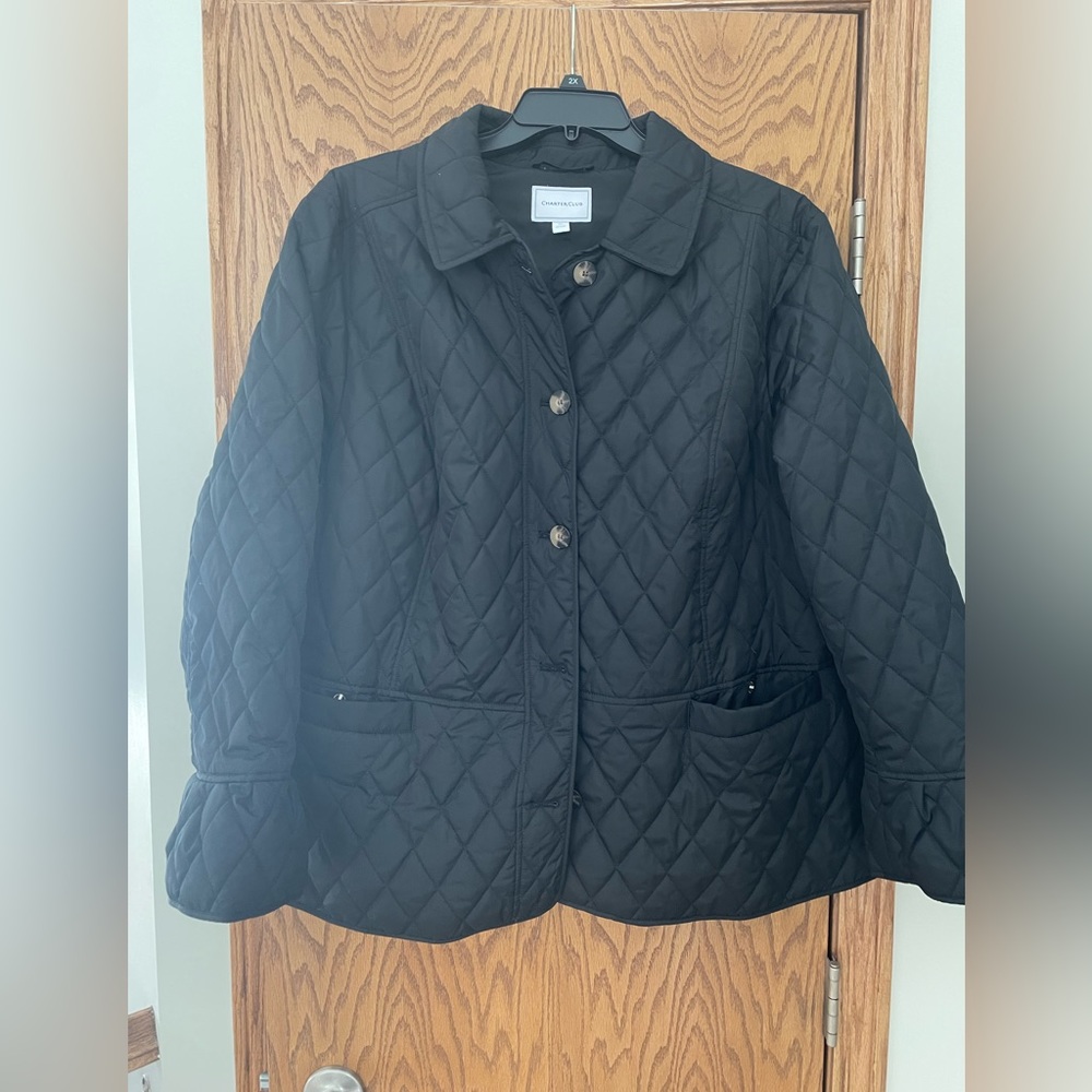 Plus 3X charter club women’s spring fall coat ruffled sleeves